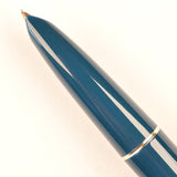 Parker 51 Custom Mk2 in teal blue, Gold cap - Fine/Medium nib