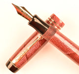 Parker Duofold Special  in rose and black herringbone, c1945 - Medium nib - Boxed