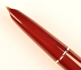 Parker 51 Classic Mk2 in light burgundy, Steel cap - Medium nib - Boxed - Chalk marks