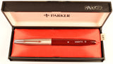 Parker 51 Classic Mk2 in light burgundy, Steel cap - Medium nib - Boxed - Chalk marks