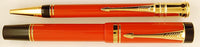 Parker Duofold Centennial Pen and Ballpen Set in Orange, Boxed - Medium nib