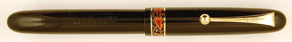 Dunhill Namiki No6 sized pen in black lacquer with maki-e cap band