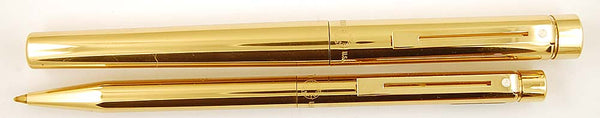 Sheaffer Imperial Brass Targa pen and ballpen with cases - Medium nib