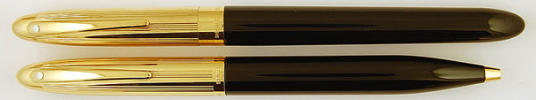 Sheaffer Crest fountain pen/ballpen in black with gold cap - Medium nib