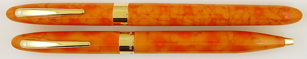 Sheaffer Crest Rollerball and ballpen set in cadmium yellow