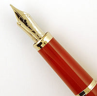 Sailor Fountain pen in red with butterflies - Medium nib