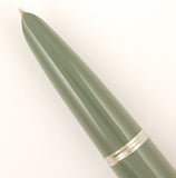 Parker 51 Classic in grey, Steel cap - Medium Italic nib