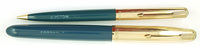 Parker 51 Custom Set in teal blue, Gold caps - Medium nib