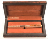 Parker 105 in gold plated bark finish - Medium 14k nib