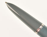 Parker 51 Custom in grey, Gold cap - medium italic nib