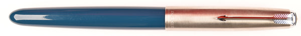 Parker 51 Classic in teal blue, Steel cap - Broad nib