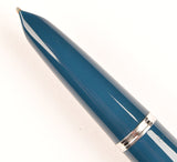 Parker 51 Classic in teal blue, Steel cap - Medium Italic nib