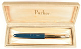 Parker 51 Custom in teal blue, gold cap - Fine nib