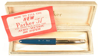 Parker 51 Custom in teal blue, gold cap - Fine nib