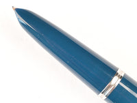 Parker 51 Custom in teal blue, gold cap - Fine nib