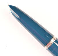 Parker 51 Classic in teal blue, Steel cap - Fine nib