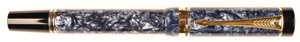Parker Duofold International in marbled blue - Medium nib