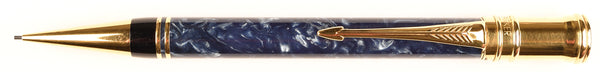 Parker Duofold pencil in blue marble, 0.9mm leads