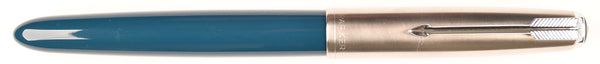 Parker 51 Classic in teal blue, Steel cap - Fine nib