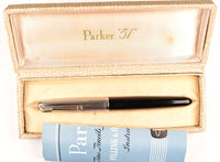 Parker 51 Custom RS in black, Rolled Silver Cap - Fine nib