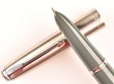 Parker 51 Classic in grey, Steel cap - Stub nib