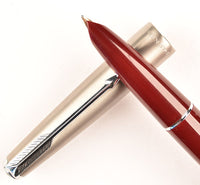 Parker 51 Classic (Transitional) in light burgundy, Steel cap - Medium nib