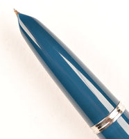 Parker 51 Classic in teal blue, Steel cap - Extra Fine nib