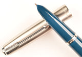 Parker 51 Classic in teal blue, Steel cap - Extra Fine nib