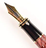 Parker Duofold Centennial in Burgundy Marble - Medium 18k gold nib